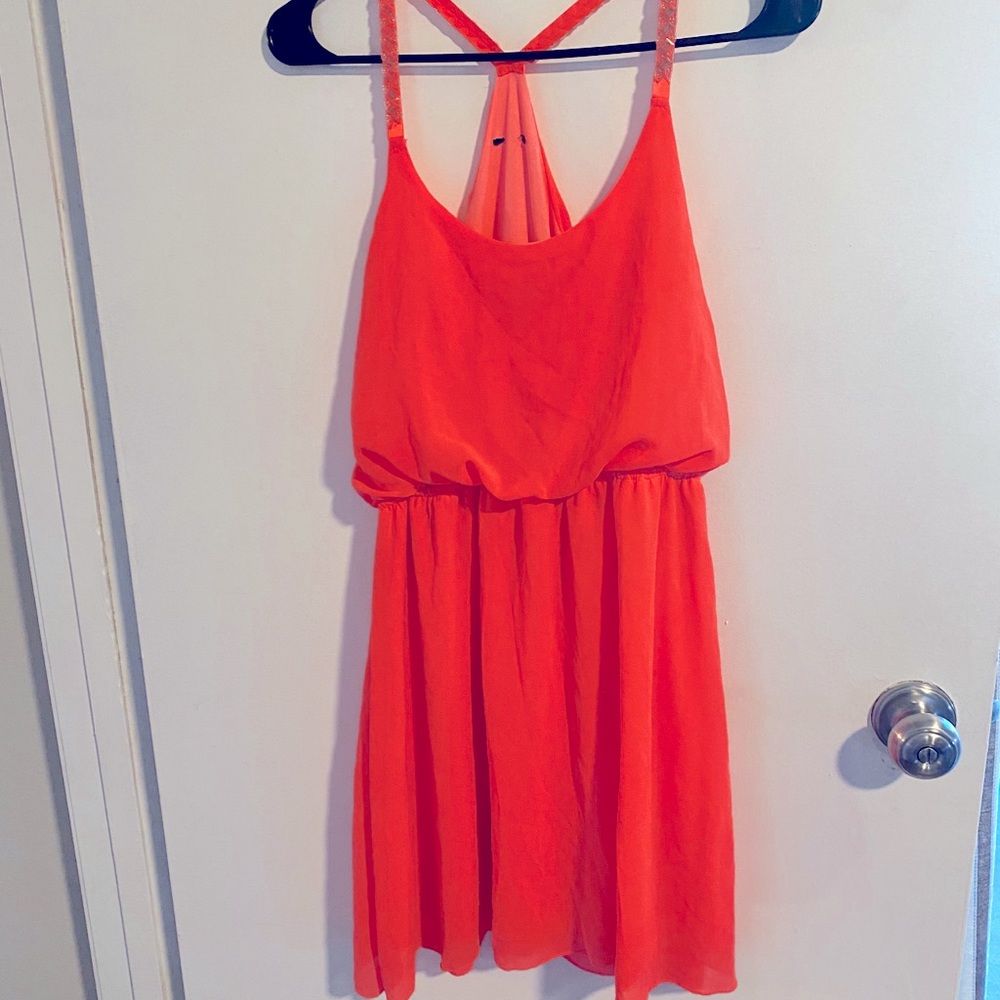 Bright Coral Dress/ Coverup